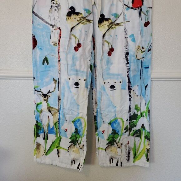 Anthropologie Pajama Voutsa Winter Wonderland Pants Size Small Cotton Sleepwear - Picture 3 of 16